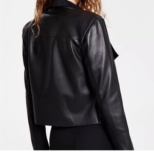 Bar III Women's Sleek Black Leather Jacket